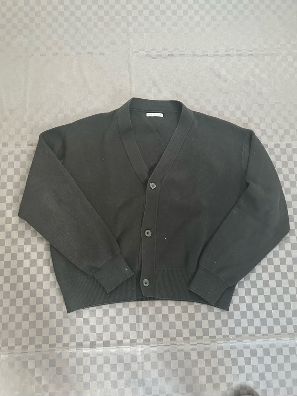 Zara black short waist cardigan